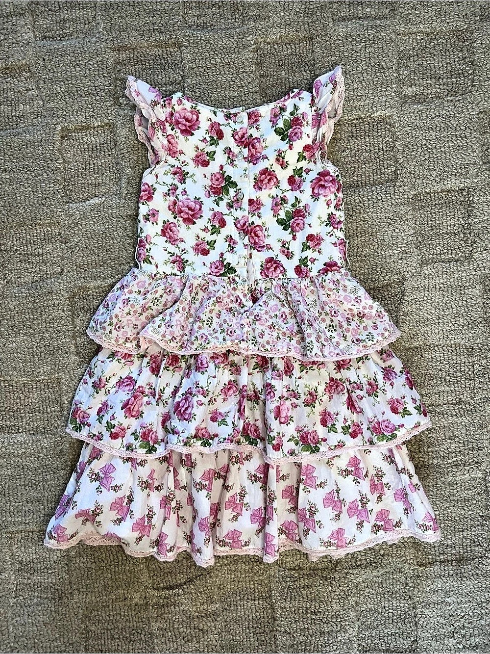American Girl LoveShackFancy Floral Tiered Dress Girls Size 3T